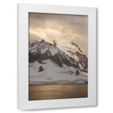 Antarctica, Ronge Island, Mountain scenic White Modern Wood Framed Art Print by Grall, Don