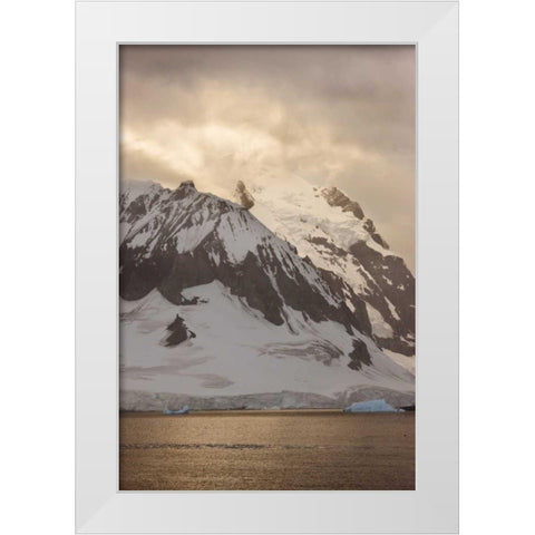 Antarctica, Ronge Island, Mountain scenic White Modern Wood Framed Art Print by Grall, Don