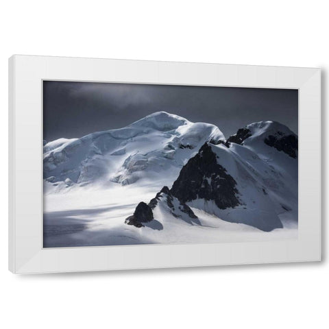 Antarctica Mountain and glacier landscape White Modern Wood Framed Art Print by Young, Bill