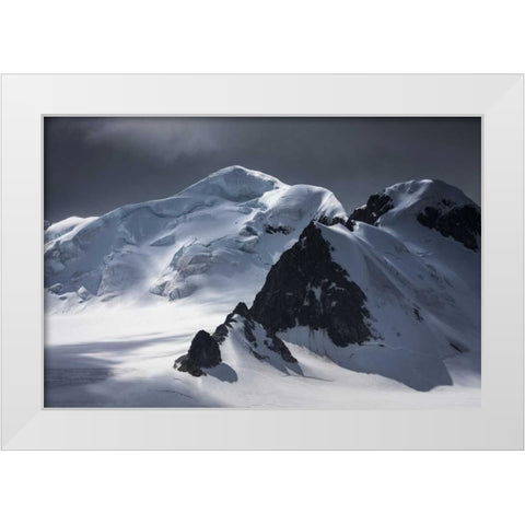 Antarctica Mountain and glacier landscape White Modern Wood Framed Art Print by Young, Bill