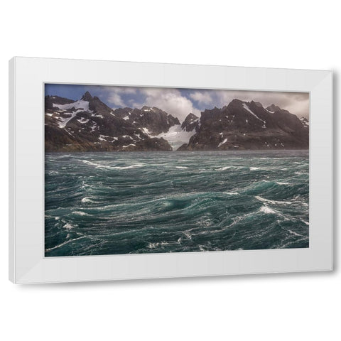 Southern Ocean-South Georgia-Drygalski Fjord White Modern Wood Framed Art Print by Goff, Ellen B.