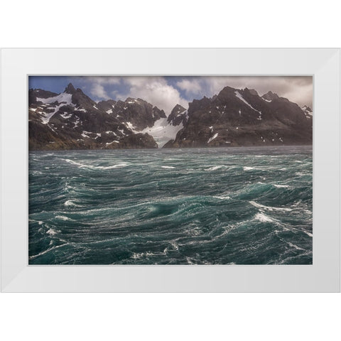 Southern Ocean-South Georgia-Drygalski Fjord White Modern Wood Framed Art Print by Goff, Ellen B.