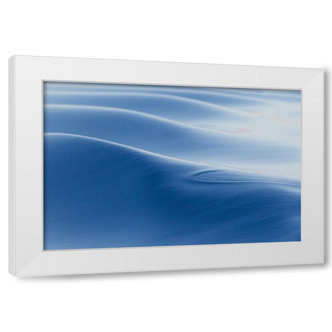 Southern Ocean-near South Georgia-Patterns created by the ship in the glassy water White Modern Wood Framed Art Print by Goff, Ellen B.