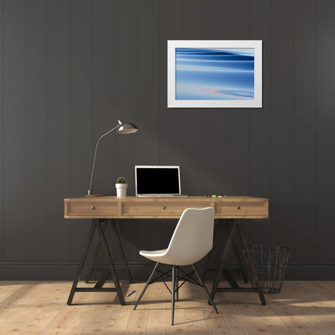 Southern Ocean-near South Georgia-Patterns created by the ship in the glassy water White Modern Wood Framed Art Print by Goff, Ellen B.