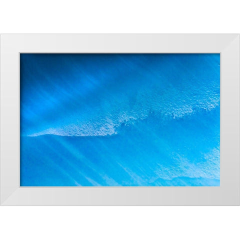 Blue iceberg closeup abstract background Charlotte Bay-Antarctica  White Modern Wood Framed Art Print by Perry, William