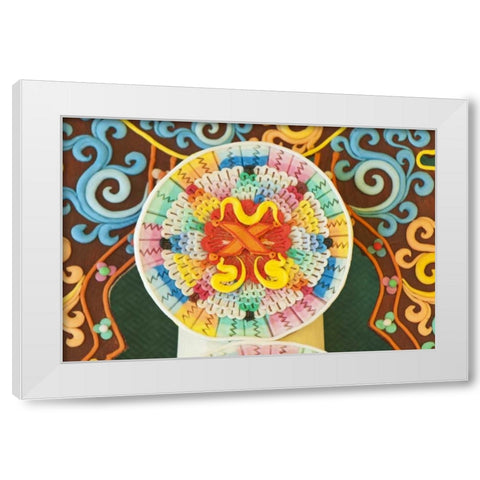 Bhutan, Bumthang Jampey Lhakhang temple alter White Modern Wood Framed Art Print by Kirkland, Dennis