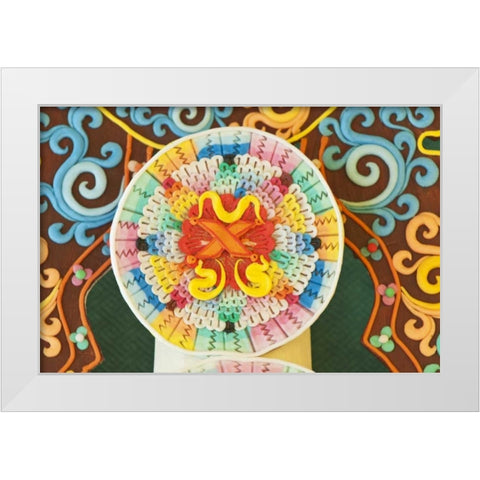 Bhutan, Bumthang Jampey Lhakhang temple alter White Modern Wood Framed Art Print by Kirkland, Dennis