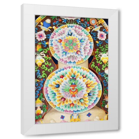 Bhutan, Bumthang Jampey Lhakhang temple alter White Modern Wood Framed Art Print by Kirkland, Dennis