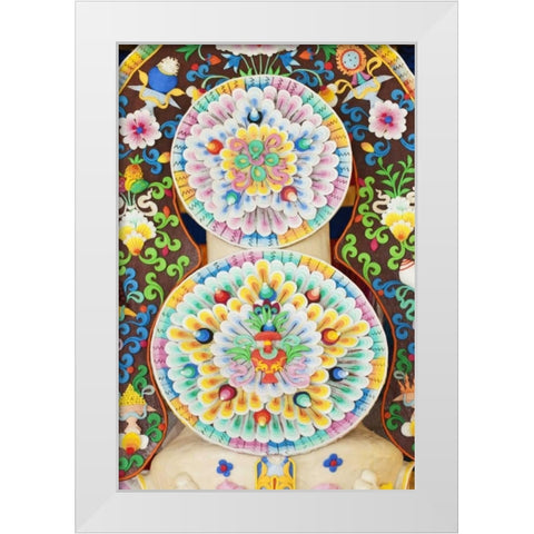 Bhutan, Bumthang Jampey Lhakhang temple alter White Modern Wood Framed Art Print by Kirkland, Dennis