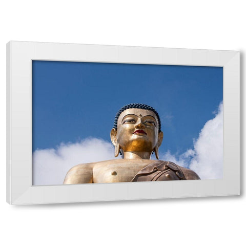 Bhutan-Thimphu Kuensel Phodrang-aka Buddha Point-largest Buddha statue in the country White Modern Wood Framed Art Print by Hopkins, Cindy Miller