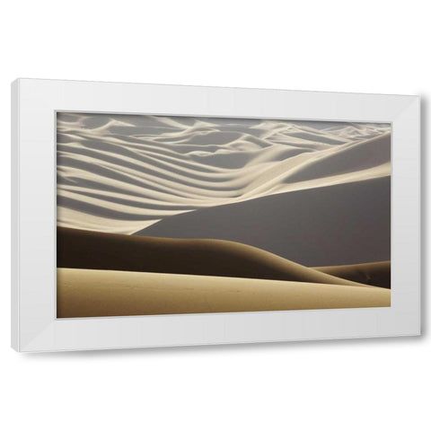 China, Badain Jaran Abstract of desert shapes White Modern Wood Framed Art Print by Anon, Ellen