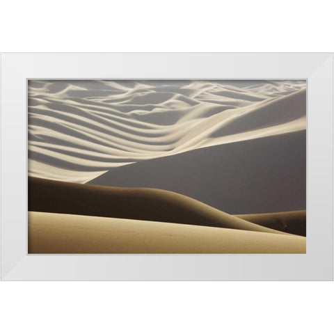 China, Badain Jaran Abstract of desert shapes White Modern Wood Framed Art Print by Anon, Ellen