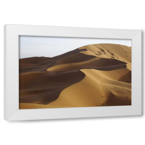 China, Badain Jaran Desert landscape White Modern Wood Framed Art Print by Anon, Ellen