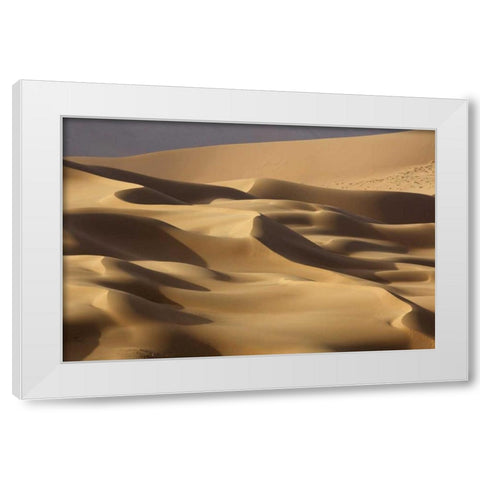 China, Badain Jaran Abstract of desert shapes White Modern Wood Framed Art Print by Anon, Ellen