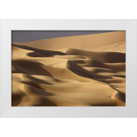 China, Badain Jaran Abstract of desert shapes White Modern Wood Framed Art Print by Anon, Ellen