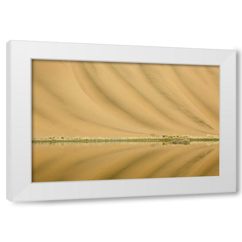 China, Badain Jaran Desert Dune patterns White Modern Wood Framed Art Print by Anon, Ellen
