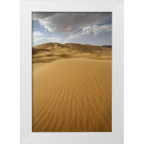 China, Badain Jaran Desert landscape White Modern Wood Framed Art Print by Anon, Ellen