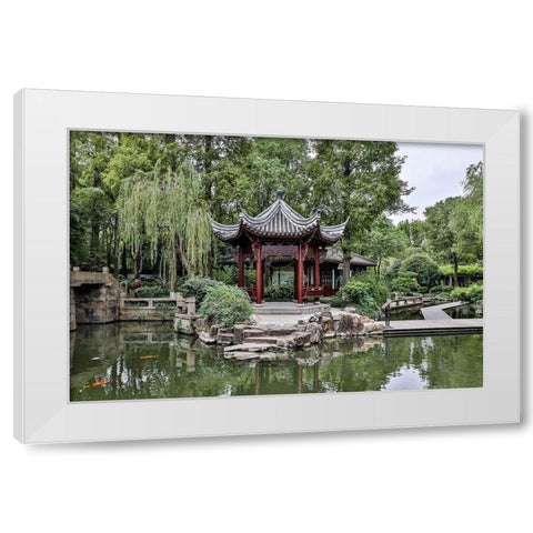 Asia-China-Zhujiajiao (Venice of the East) White Modern Wood Framed Art Print by Looney, Hollice