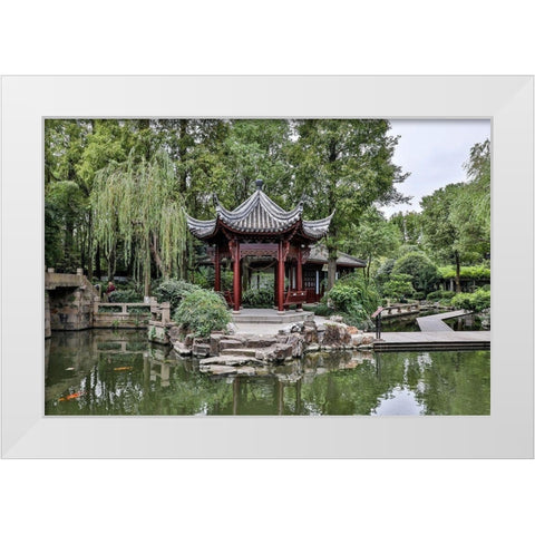 Asia-China-Zhujiajiao (Venice of the East) White Modern Wood Framed Art Print by Looney, Hollice