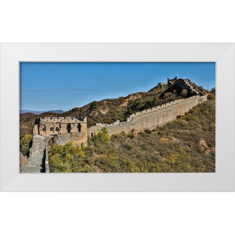 Asia-China-Jinshanling-The Great Wall White Modern Wood Framed Art Print by Looney, Hollice