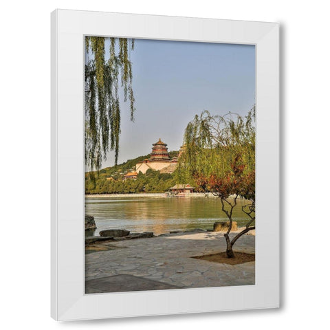 Asia-China-Beijing-Summer Palace of Empress Cixi White Modern Wood Framed Art Print by Looney, Hollice