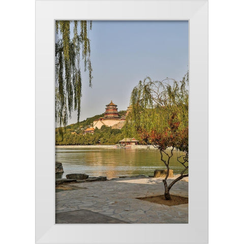 Asia-China-Beijing-Summer Palace of Empress Cixi White Modern Wood Framed Art Print by Looney, Hollice