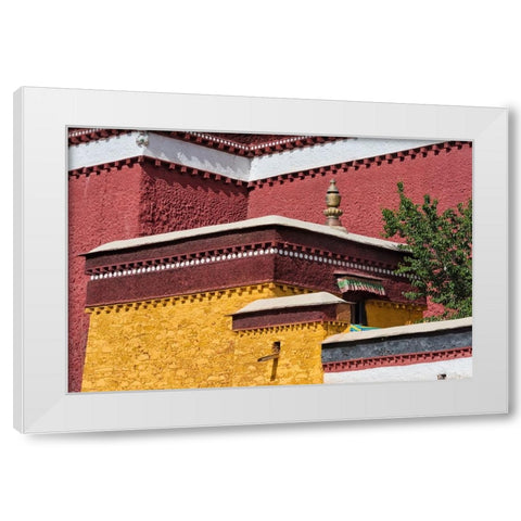 Palcho Monastery-Gyantse-Gyantse County-Tibet-China White Modern Wood Framed Art Print by Su, Keren