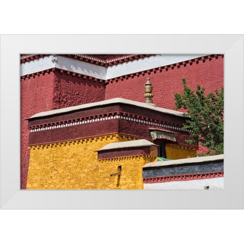 Palcho Monastery-Gyantse-Gyantse County-Tibet-China White Modern Wood Framed Art Print by Su, Keren