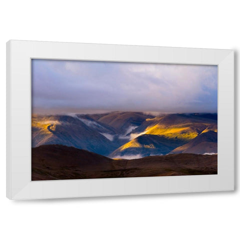 Landscape of the Himalayas at dawn-Mt-Everest National Reserve-Shigatse Prefecture-Tibet-China White Modern Wood Framed Art Print by Su, Keren