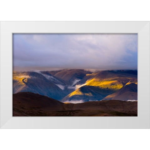 Landscape of the Himalayas at dawn-Mt-Everest National Reserve-Shigatse Prefecture-Tibet-China White Modern Wood Framed Art Print by Su, Keren