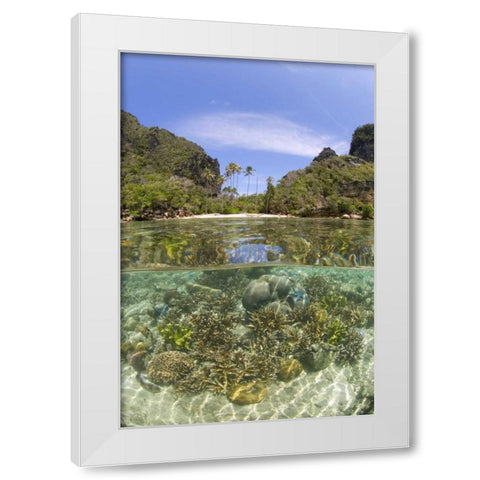 Indonesia, Misool Island Split view of an island White Modern Wood Framed Art Print by Shimlock, Jones