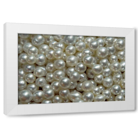 Bowl of pearls, Irian Jaya, West Papua, Indonesia White Modern Wood Framed Art Print by Shimlock, Jones