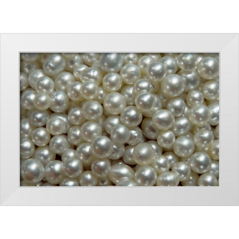 Bowl of pearls, Irian Jaya, West Papua, Indonesia White Modern Wood Framed Art Print by Shimlock, Jones