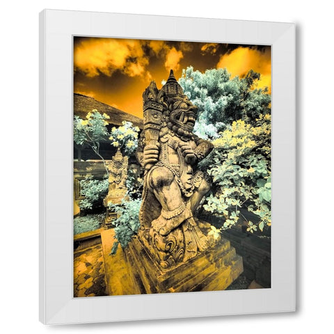 Indonesia-Bali-Ubud-Pura Tirta Empul Temple-bath in Tampaksiring sacred spring White Modern Wood Framed Art Print by Eggers, Terry