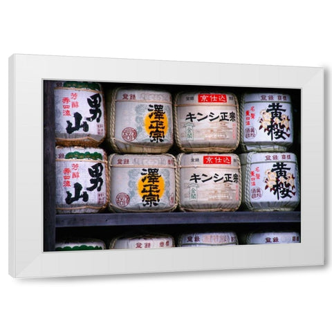 Japan, Tokyo Barrels of sake White Modern Wood Framed Art Print by Ross, Nancy ,  Steve
