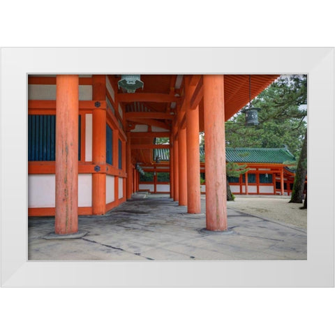 Japan, Kyoto, Heian Jingu Shrine, Shinto shrine White Modern Wood Framed Art Print by Flaherty, Dennis