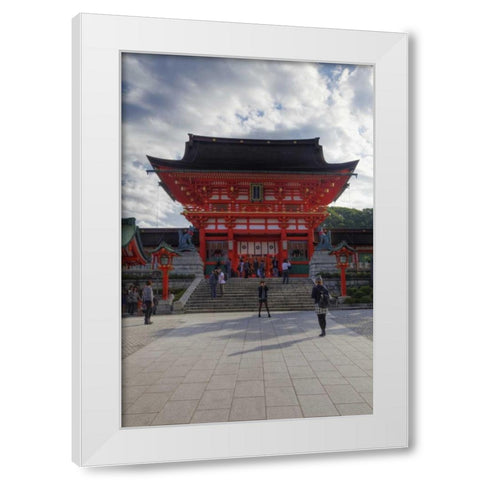 Japan, Kyoto Fushimi-Inari-Taisha Shrine White Modern Wood Framed Art Print by Flaherty, Dennis