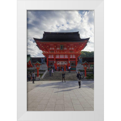 Japan, Kyoto Fushimi-Inari-Taisha Shrine White Modern Wood Framed Art Print by Flaherty, Dennis