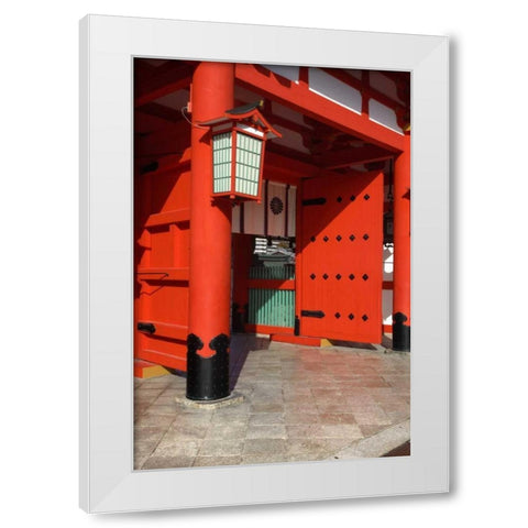 Japan, Kyoto Fushimi-Inari-Taisha Shrine White Modern Wood Framed Art Print by Flaherty, Dennis