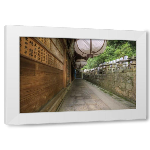 Japan, Nara, Nara Park Buddhist temple White Modern Wood Framed Art Print by Flaherty, Dennis