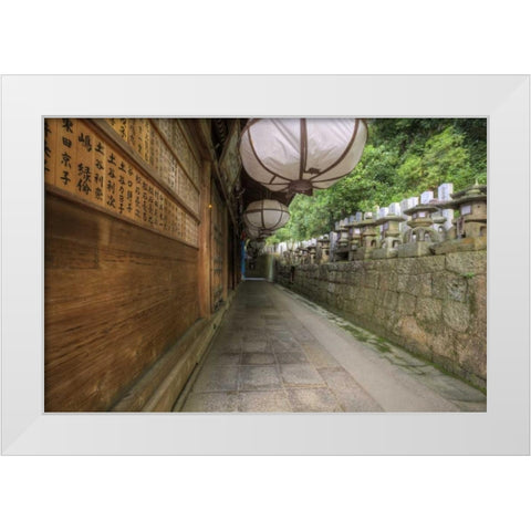 Japan, Nara, Nara Park Buddhist temple White Modern Wood Framed Art Print by Flaherty, Dennis