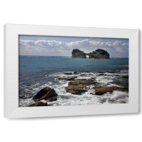 Japan, Wakagama Prefecture Engetsu Island White Modern Wood Framed Art Print by Flaherty, Dennis