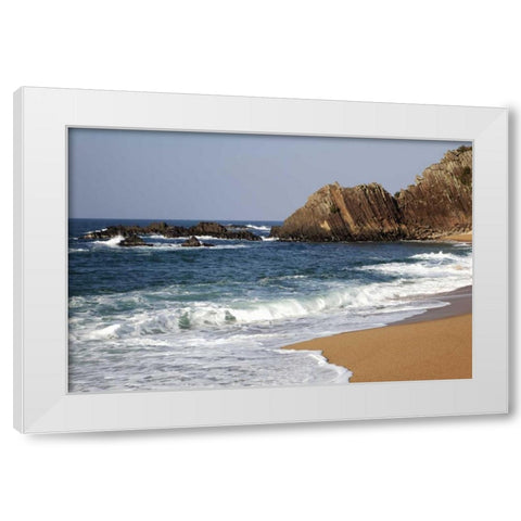 Asia, Japan Ocean beach in Kyoto Prefecture White Modern Wood Framed Art Print by Flaherty, Dennis