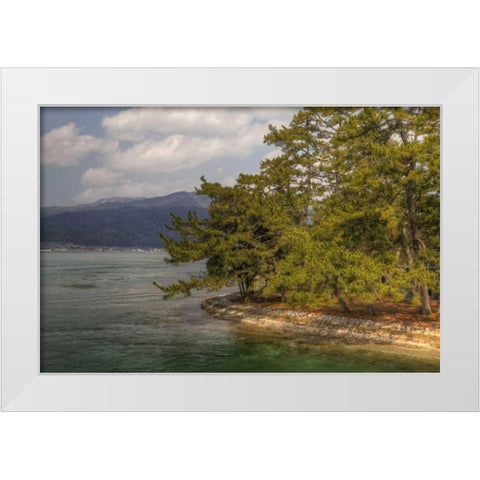 Japan Amanohashidate in Kyoto Prefecture White Modern Wood Framed Art Print by Flaherty, Dennis