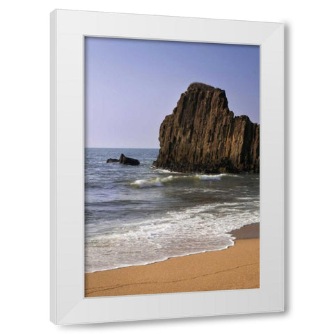 Japan, Kyoto Tateiwa Rock and ocean beach White Modern Wood Framed Art Print by Flaherty, Dennis