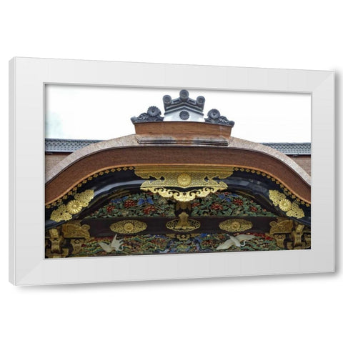 Japan, Kyoto Karamon Gate in Nijo Castle White Modern Wood Framed Art Print by Flaherty, Dennis