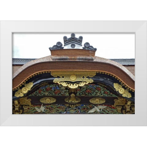 Japan, Kyoto Karamon Gate in Nijo Castle White Modern Wood Framed Art Print by Flaherty, Dennis