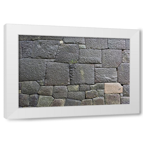 Stone wall of the Royal Palace-Tokyo-Japan White Modern Wood Framed Art Print by Su, Keren