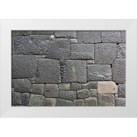 Stone wall of the Royal Palace-Tokyo-Japan White Modern Wood Framed Art Print by Su, Keren