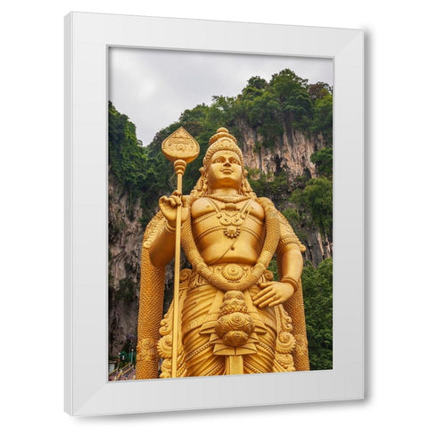 Kuala Lumpur- West Malaysia. Batu caves. The worlds tallest statue of Murugan- a Hindu deity White Modern Wood Framed Art Print by Haseltine, Tom